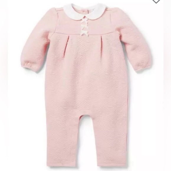 Janie and Jack Baby Girl Jacquard Quilted Romper - Picture 1 of 5